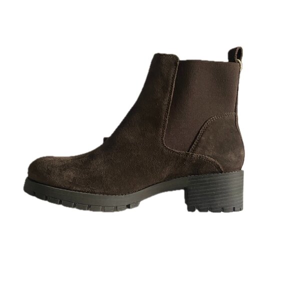 Joie Women's Chelsea Ankle Boots Brown Suede Lug Sole Pull-On Size 8 Booties NEW - Picture 4 of 14